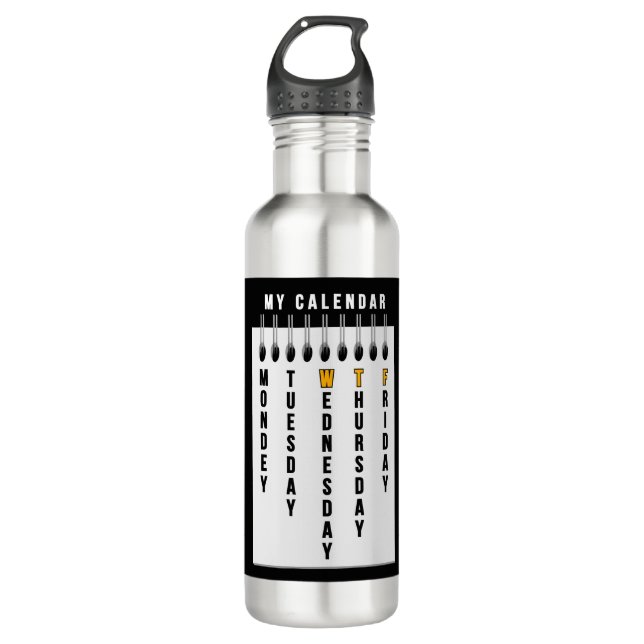 Programmers Calendar 710 Ml Water Bottle (Front)