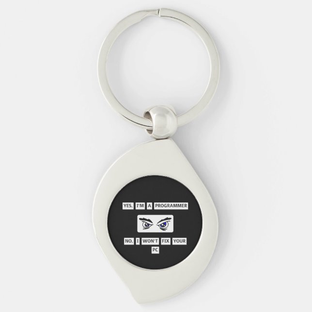 Programmer's Disclaimer T-Shirt Keychain (Front)