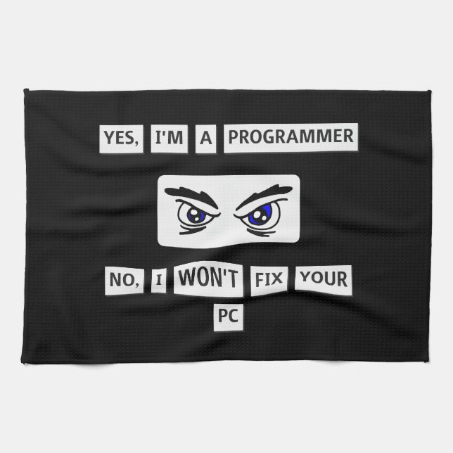 Programmer's Disclaimer T-Shirt Kitchen Towel (Horizontal)