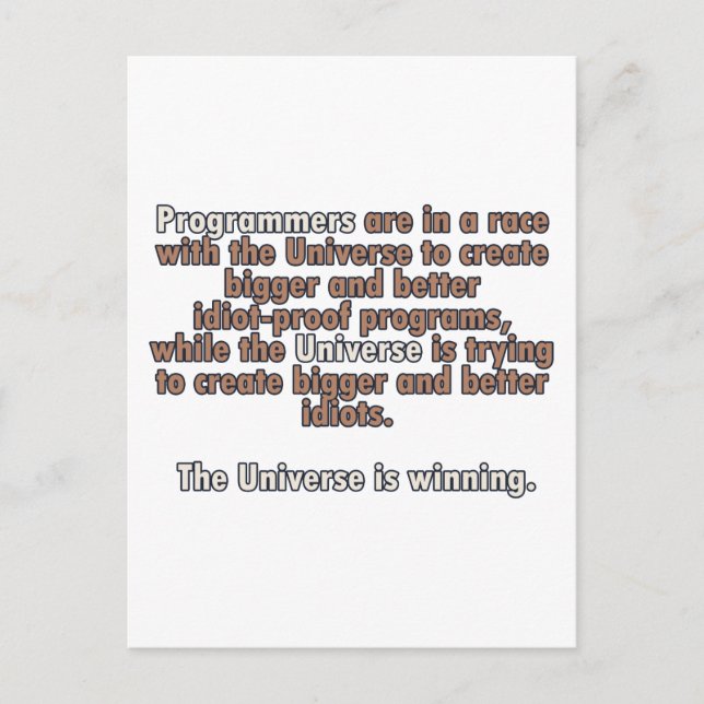 Programmers Vs Universe Postcard (Front)