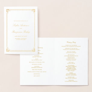 Programmes de cérémonie de mariage à cadre élégant