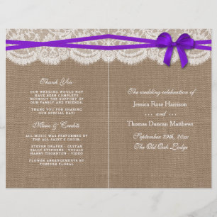 Programmes de collection de Mariages Rustic Purple