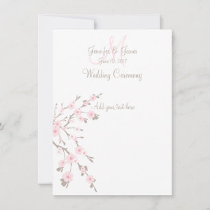 Programmes de l'église Mariage Cherry Blossom