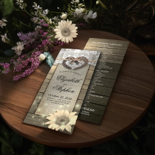 Programmes de Mariage campagnard de tournesol en b