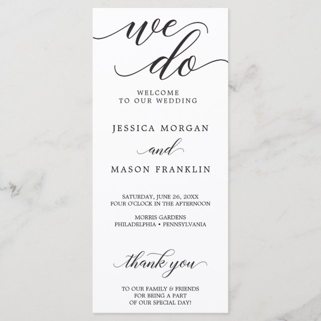 Programmes de mariage classique - Nous le faisons (Devant)
