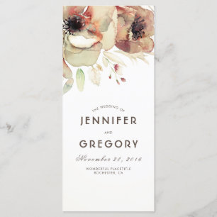 Programmes de Mariage de automne de fleurs Vintage