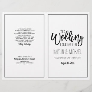 Programmes de mariage de calligraphie de brosse - 