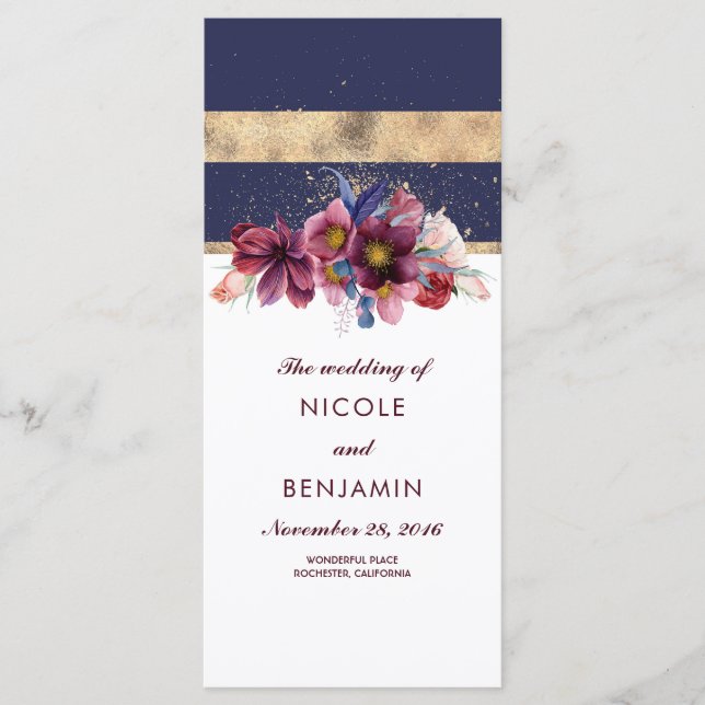 Programmes de mariage de la marine de Bourgogne et (Devant)