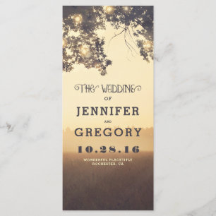 Programmes de mariage de soirée d'été de branches