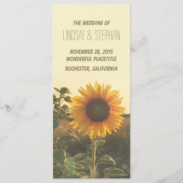 programmes de mariage de tournesol (Devant)