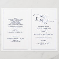Programmes de mariage élégant Script maigre Marine