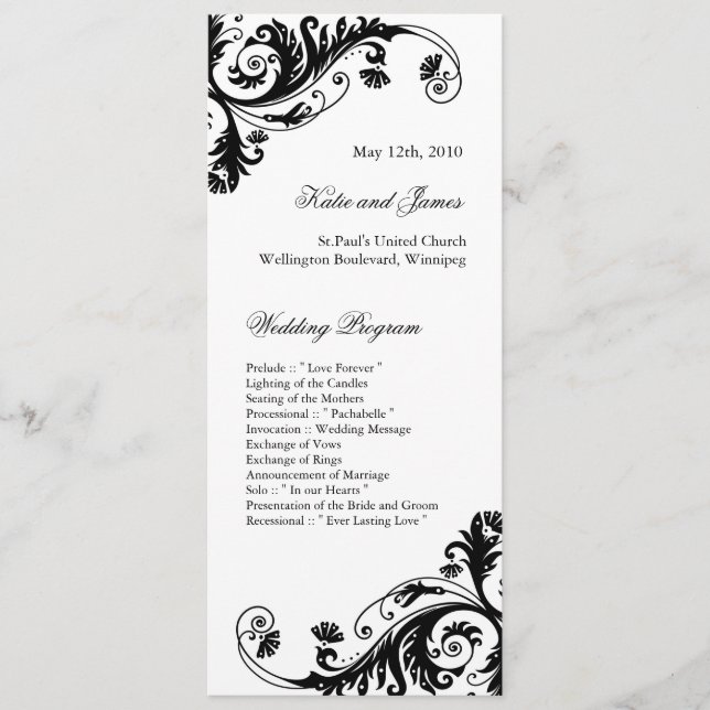 Programmes de mariage élégants (Devant)