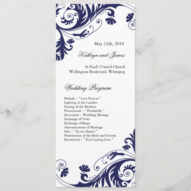 Programmes de mariage élégants (Devant)