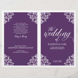 Programmes De Mariage Élégants - Nadine (Plum / Pu