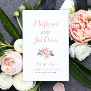 Programmes de mariage Fleur de Pivoine Rose et Or