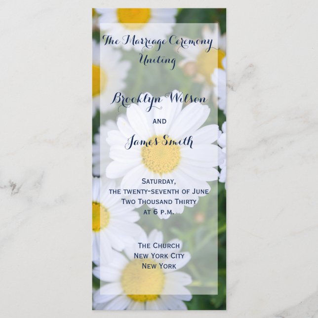 Programmes de mariage floral Cartes en rack (Devant)