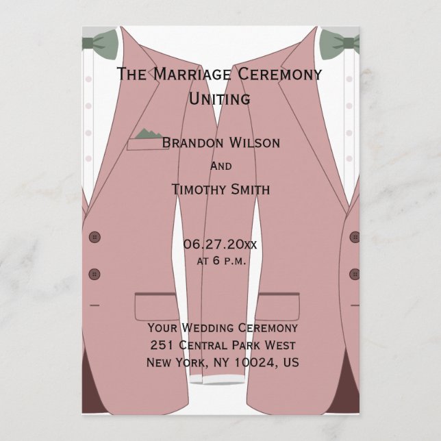 Programmes De Mariage Gay Rose Et Blanc (Devant)