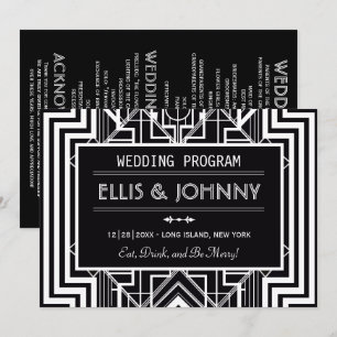 Programmes de mariage géométrique noir