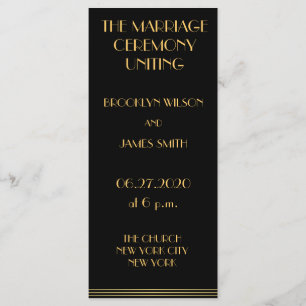 Programmes De Mariage Gold Et Black Great Gatsby