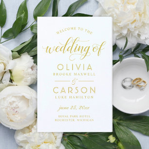 Programmes de mariage Gold et White Script moderne