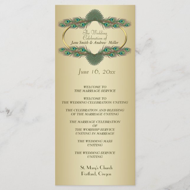 Programmes de mariage - Or (Devant)