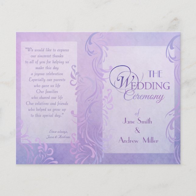 Programmes de mariage - Plum (Devant)