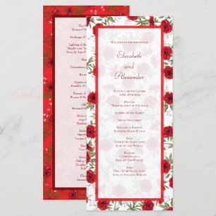 Programmes de mariage romantiques à la rose rouge