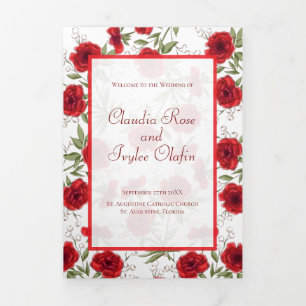 Programmes de mariage romantiques à la rose rouge