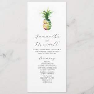 Programmes de mariage tropical Aquarelle Ananas