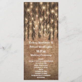 Programmes de mariage vintage du Willow Tree de pl