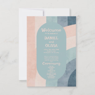 Programmes de mariage vintage les années 70 arc-en