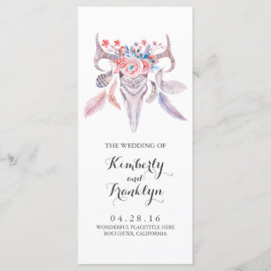 programmes floraux de mariage d'aquarelle de boho