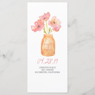 Programmes rustiques de mariage de pot de maçon