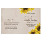 Programmes rustiques de mariage de tournesol