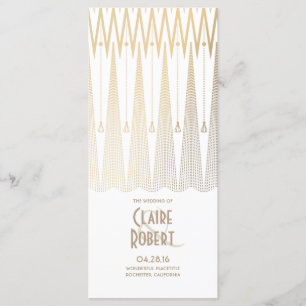 Programmes vintages de mariage de blanc et d'or