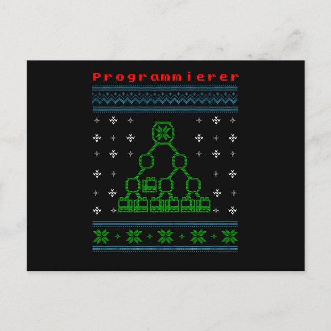 Programmierer Computer Ugly Christmas Sweater Gift Postcard (Front)