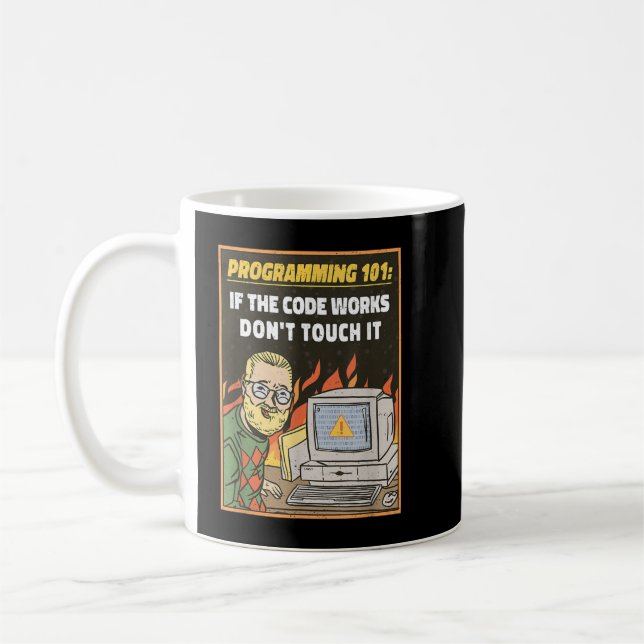 Programming 101 - Funny Programmer Developer Coder Coffee Mug (Left)