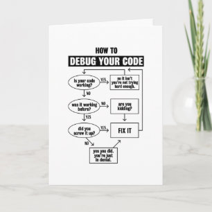 Programming Code Coding Funny Debug Gift Card