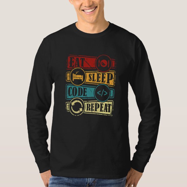 Programming Computer Science Programmer Eat Code S T-Shirt (Front)