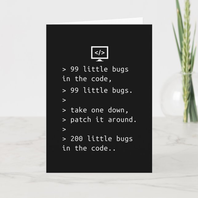 Programming Debugging Code Funny Gift Card (Front)