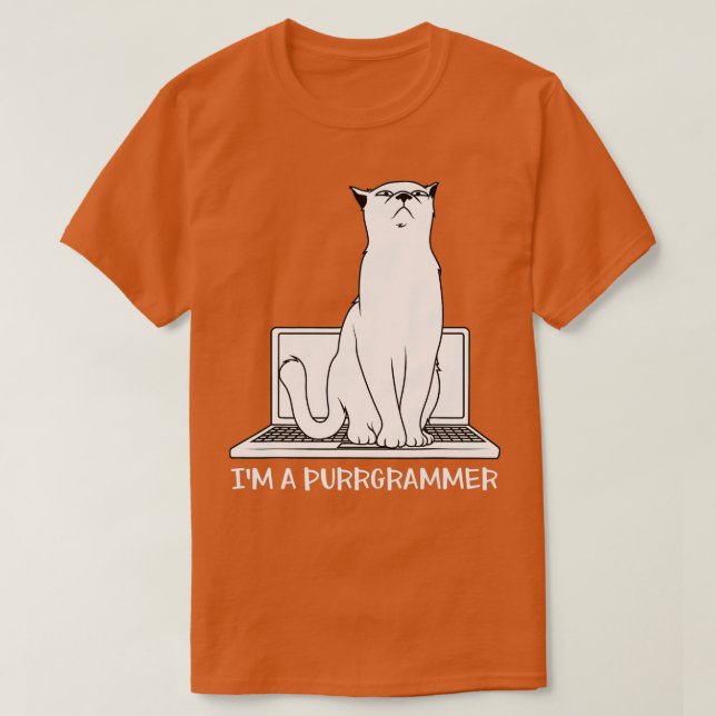 Programming Developer Coding Cat Programmer T-Shirt (Design Front)