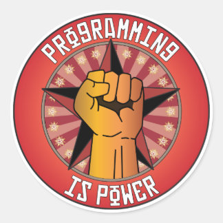 Programming Is Power Classic Round Sticker