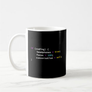 Programming Joke If Coding Headphones Programmer Coffee Mug