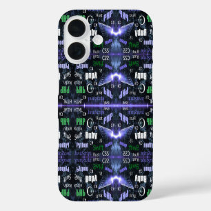 Programming languages blue iPhone 16 case