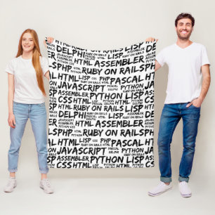 Programming Languages, Computer Languages, Code Fleece Blanket