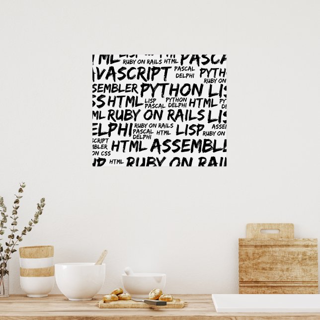 Programming Languages (Java, Pascal) - Black Poster (Kitchen)