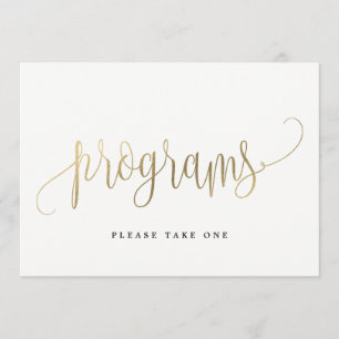 Programs Sign - Lovely Calligraphy