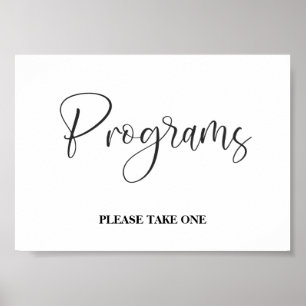 Programs wedding sign Poster