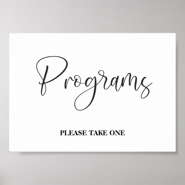 Programs wedding sign Poster (Front)