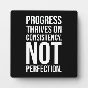 Progress Is Consistency vs Perfection, Gym, Hustle Plaque